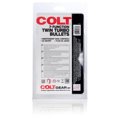 CalExotics Colt 7-Function Twin Turbo Bullet Vibrator Packaging Back