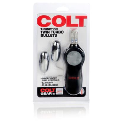 CalExotics Colt 7-Function Twin Turbo Bullet Vibrator Packaging Front