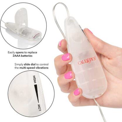 CalExotics Slim Teardrop Bullet Vibrator Held In Hand