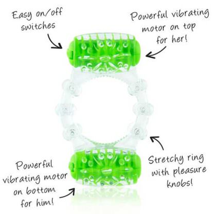 Screaming O ColorPoP Quickie Two-O Vibrating Penis Ring Features Specs