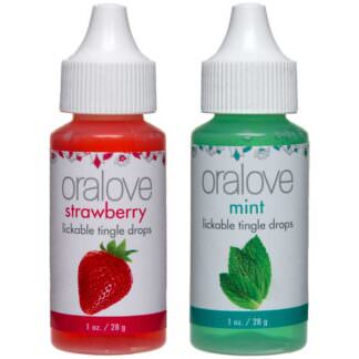 Doc Johnson Oralove Delectable Duo Lickable Tingle Drops Strawberry and Mint