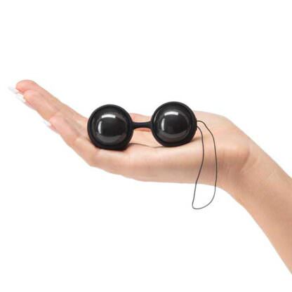Lelo Luna Beads Noir Pelvic Exerciser Being Held In Palm Of Hand 1
