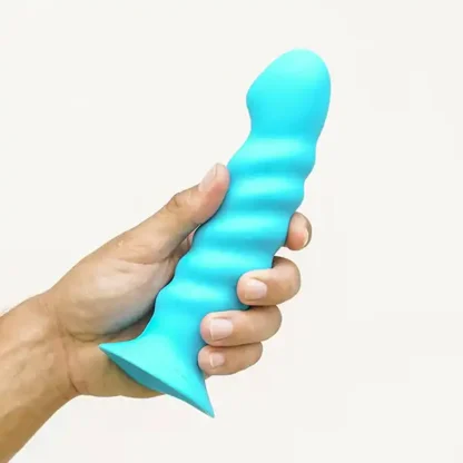 Maia Novelties Kendall Silicone Swirled Dildo Held In Hand