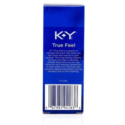 K-Y True Feel Silicone Personal Lubricant Packaging Back