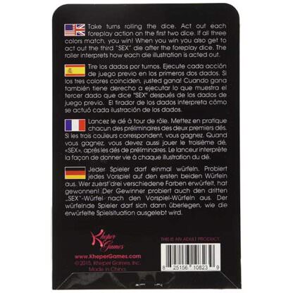 Kheper Games Lucky Sex Dice Packaging Back