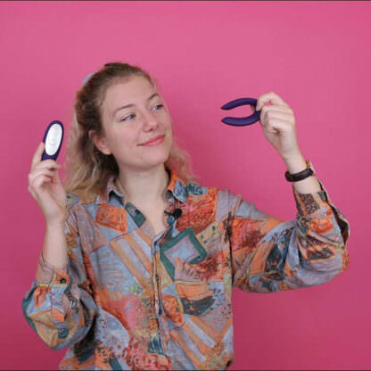 Satisfyer Partner Plus With Remote Couple's Vibrator and Remote Held In Hands
