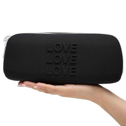 Happy Rabbit Love Silicone Sex Toy Storage Bag Held In Hand