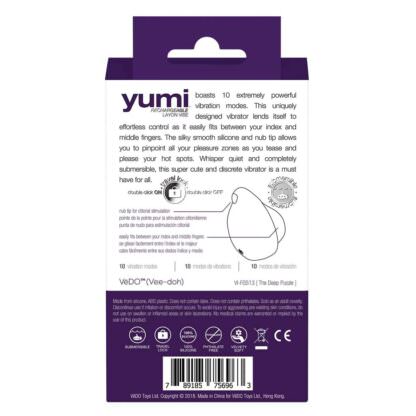 Vedo Yumi Rechargeable Waterproof Finger Vibrator Packaging Back