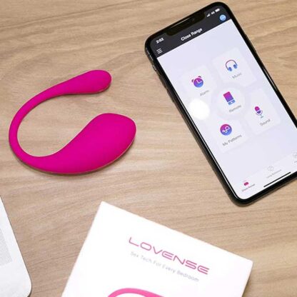 Lovense Lush 3 Remote Controlled Wearable Vibrator Near Smartphone