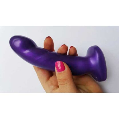 Tantus Acute Midnight Dildo Held In Hand