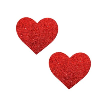Neva Nude Ravish Me Red Glitter Heart Nipple Covers Pasties