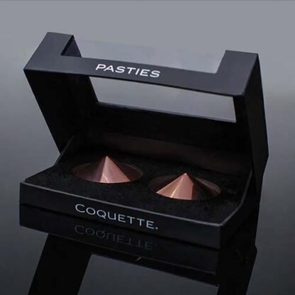 Coquette Rose Gold Metal Pasties Packaging