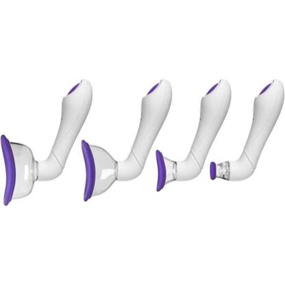 Doc Johnson Bloom Intimate Body Pump and with Vulva Nipple and Clitoris Suction Cups Installed