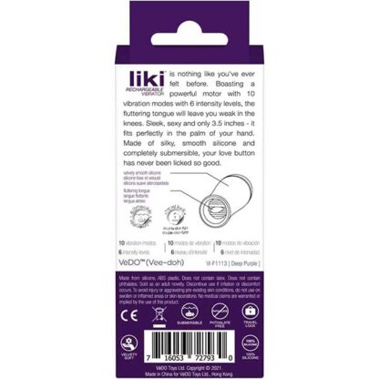 Vedo Liki Vibrating Tongue Packaging Back