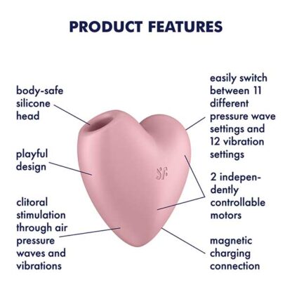 Satisfyer Cutie Heart Air Pulse Clitoral Stimulator Features