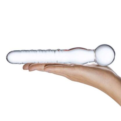 Electric Eel Joystick Glass Dildo Wand In Palm Of Hand