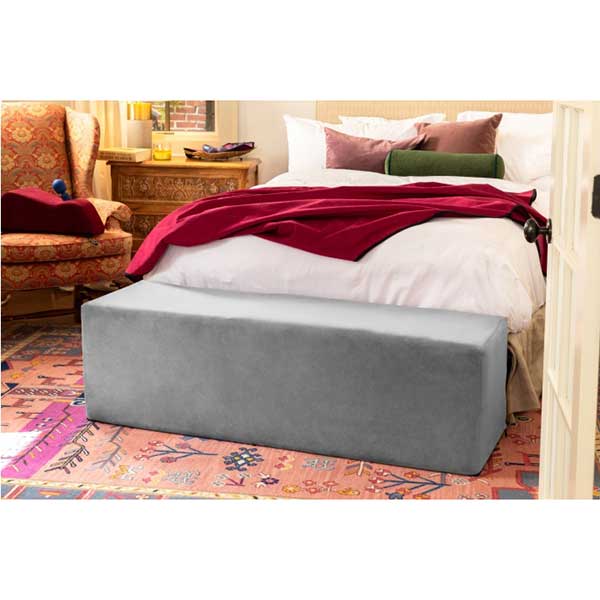 Liberator ARIA Convertible Sex Chaise and Bench Next to Foot of Bed With Cover On