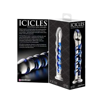 Pipedream Icicles No 5 Glass Dildo Inside Packaging