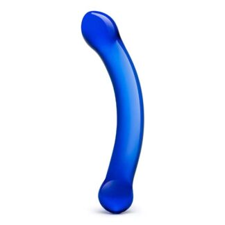 Glas 6 Curved G-Spot Blue Glass Dildo