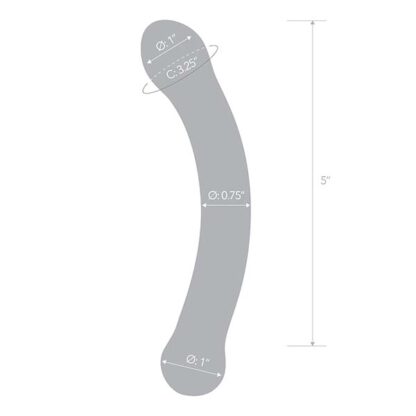 Glas 6 Curved G-Spot Blue Glass Dildo Size Details