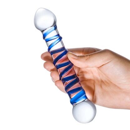 Glas 6.5 Spiral Dildo Held In Hand