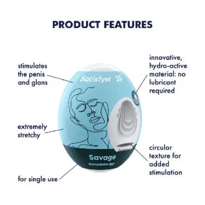 Satisfyer 3-piece Egg Set Masturbator - Savage Features