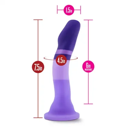 Blush Avant Purple Rain D2 Dildo Size Information
