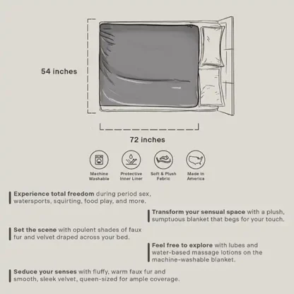 Liberator Fascinator Fur Blanket Features Illustration