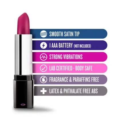 Blush Rose Discreet Lipstick Vibrator Features