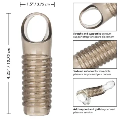 CalExotics Ribbed Stimulation Enhancer Girth Enhancer Features