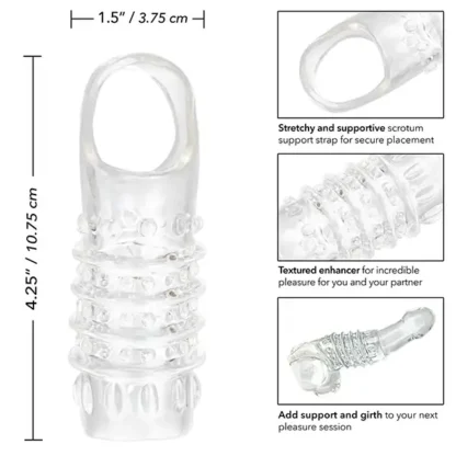 CalExotics Studded and Swirly Stimulation Enhancer Girth Enhancer Features
