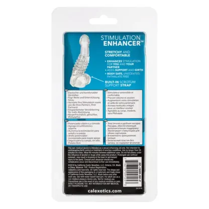 CalExotics Studded and Swirly Stimulation Enhancer Girth Enhancer Packaging Back