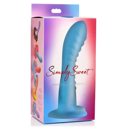 Curve Toys Simply Sweet 7 Ribbed Silicone Dildo Packaging