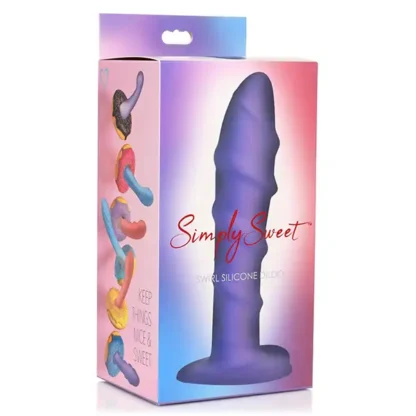 Curve Toys Simply Sweet 7 Swirl Silicone Dildo Packaging