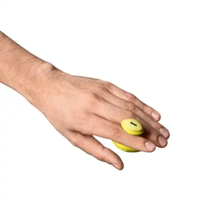 Dame Fin 2.0 Finger Vibrator Held In Hand Top View