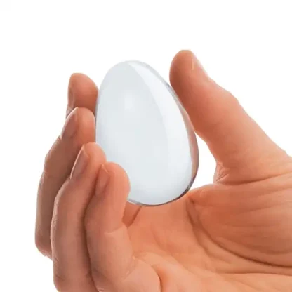 Glas Yoni Kegel Balls Training Set Held In Hand