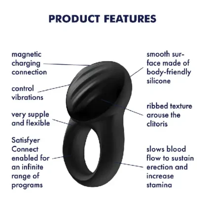 Satisfyer Signet Ring Vibrating Penis Ring Features