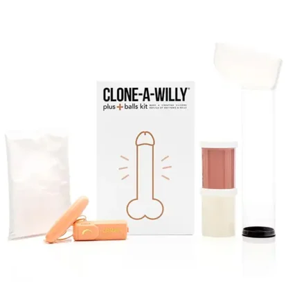 Clone-A-Willy Plus With Balls Medium Skin Tone Package Contents