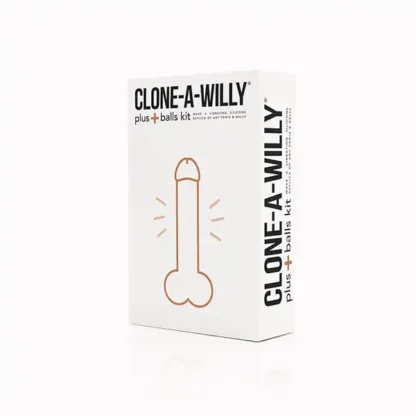Clone-A-Willy Plus With Balls Medium Skin Tone Packaging Front Angled View 1