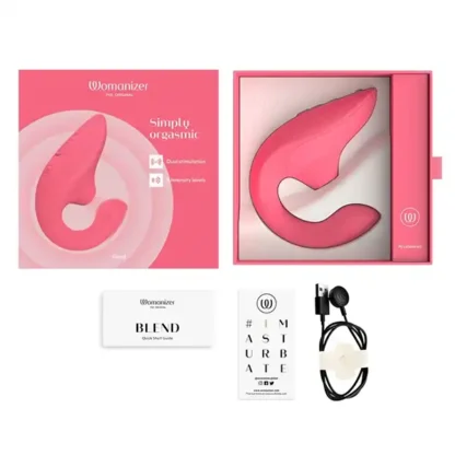 Womanizer Blend Pleasure Air Rabbit Vibrator Package Contents