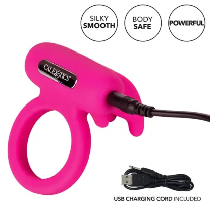 CalExotics Triple Clit Flicker Vibrating Ring Charging