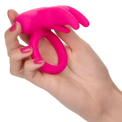 CalExotics Triple Clit Flicker Vibrating Ring Held In Hand
