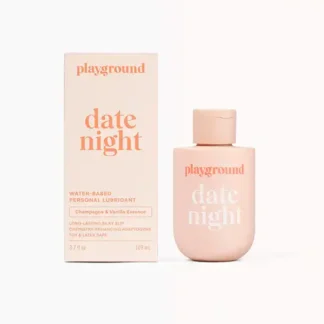Playground Date Night Champagne and Vanilla Water-Based Personal Lubricant and Packaging