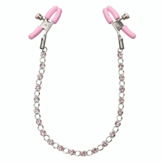 CalExotics Nipple Play Crystal Chain Nipple Clamps Pink